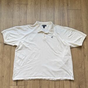 Vintage Big Dog Men’s 5XL Button Up Polo Shirt White Cotton Short Sleeve Casual